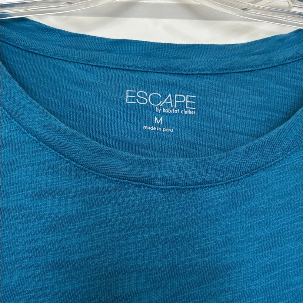 ESCAPE by habit clothes Women’s Blue Scoop Neck Tunic- 3/4 inch sleeves- Size M - Picture 2 of 8